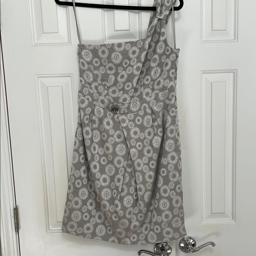 Moulinette Soeurs Gray One-Shoulder Cocktail Dress